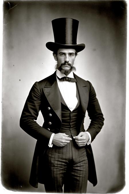 72027-3412730414-portrait muscular man in hat,  high society  outfit, 1850, (carnival circus sideshow in background_1.1),   barnum.png